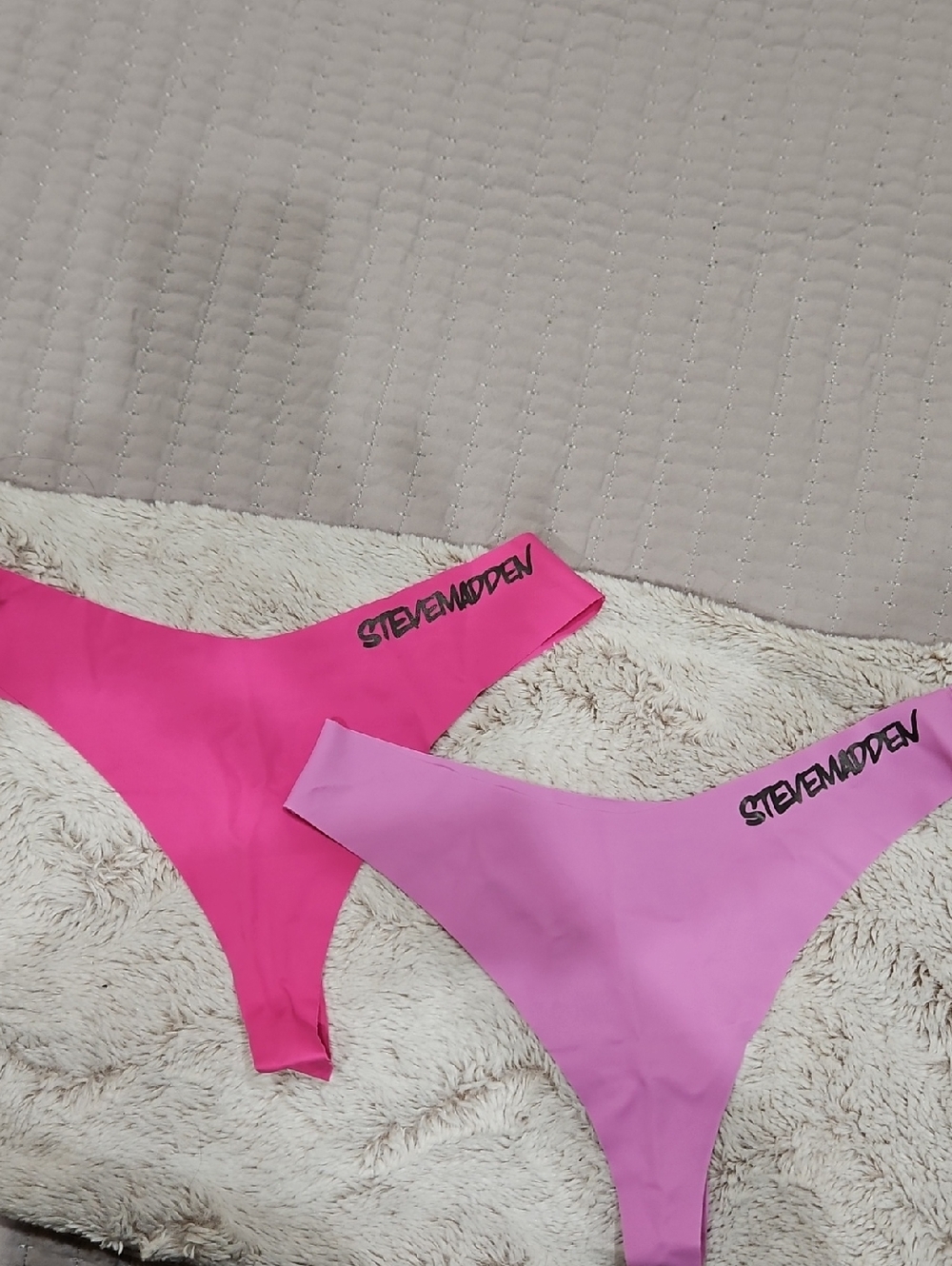 Steve Madden Hot Pink Bikini Bottoms with Logo Detail